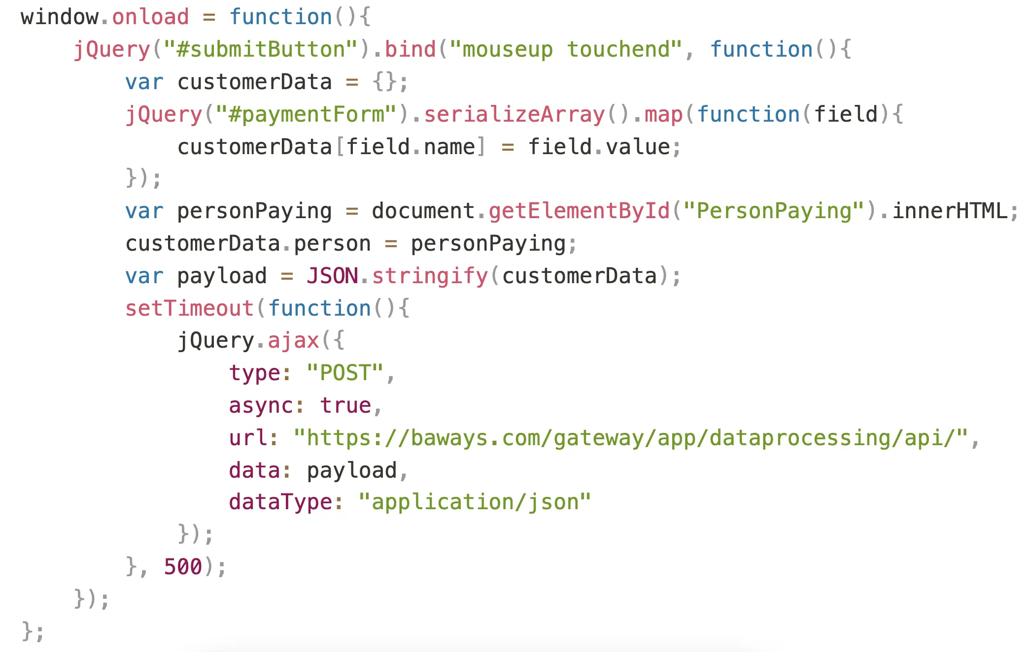 The script that caused the loss of data